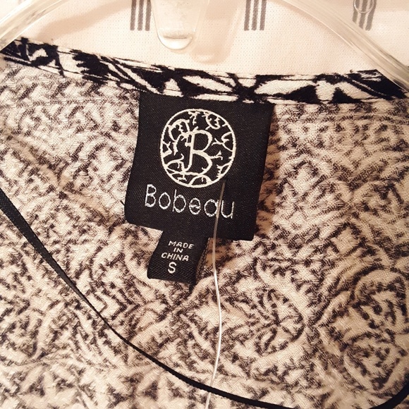 Bobeau Black White Multi Print Kimono size Small - Picture 5 of 8